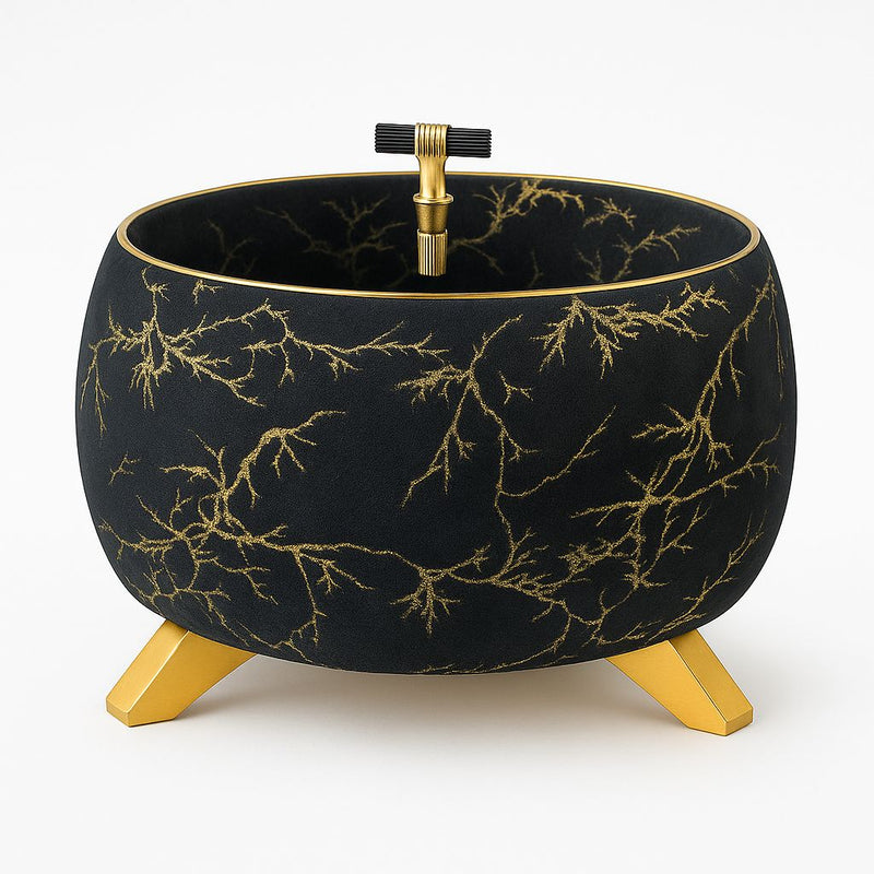 Black Printed Texture Turkish Hotpot